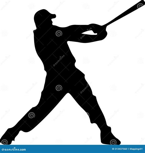 Hitter Black Silhouette Generative Ai Stock Vector Illustration Of