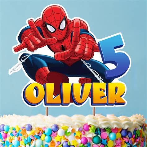 Spiderman Birthday Cake Toppers Etsy