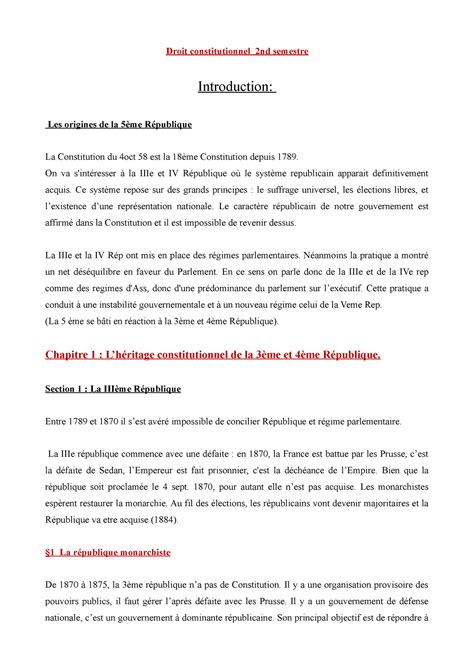 Introduction Au Droit Constitutionnel Droit Constitutionnel Nd