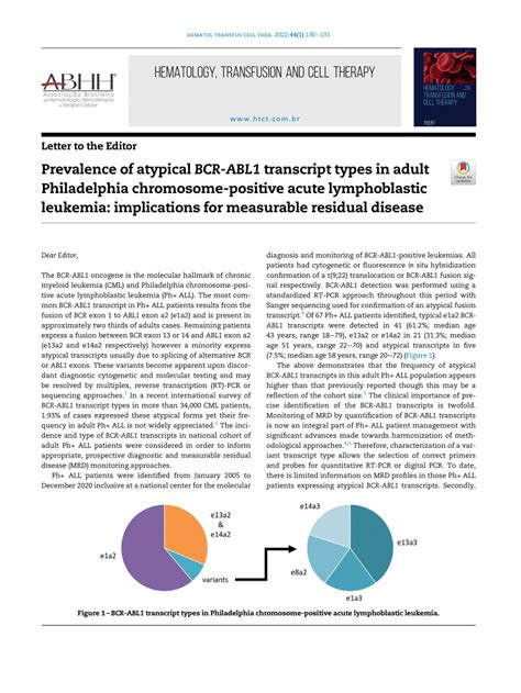 Pdf Prevalence Of Atypical Bcr Abl Transcript Types In Adult