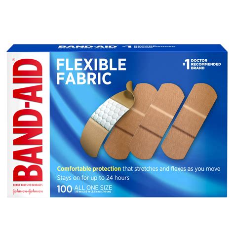 Band Aid Brand Flexible Fabric Adhesive Bandages All One Size 100 Ct