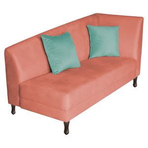 Divã Recamier Heitor 160cm Almofada Lado Esquerdo Suede Doce