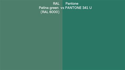 Ral Patina Green Ral Vs Pantone U Side By Side Comparison