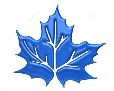 Blue Maple Leaf Icon Stock Photo Valdum 64574683