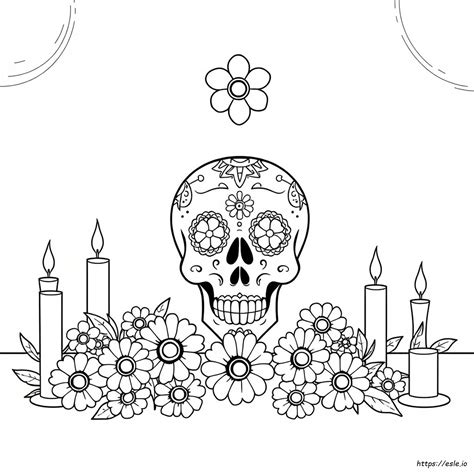 Dia De Los Muertos Czaszka Kolorowanki