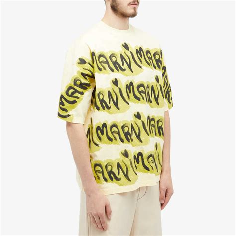 Marni Men S Big Logo Stripe T Shirt In Pineapple Marni