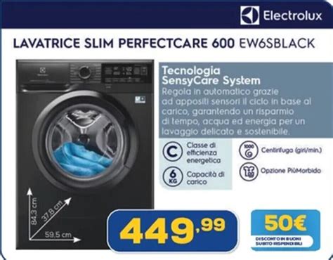 Electrolux LAVATRICE SLIM PERFECTCARE 600 EW6SBLACK Offerta Di Euronics