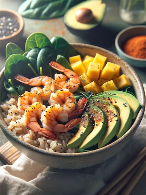 Poke Bol aux crevettes épicées Recette santé de Nutritionniste