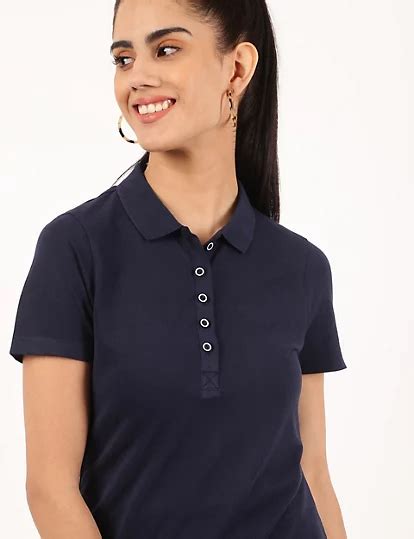 Pure Cotton Plain Polo Collar T Shirt