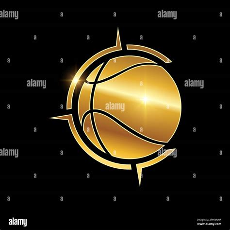 Golden Basket Ball Logo Vector Icon Stock Vector Image Art Alamy