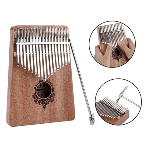 Kalimba Pouce Piano 17 Touches Portable Acajou Boi Grandado