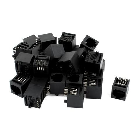 Straight Angle Rj45 8p8c Pcb Mount Modular Network Jack Connector 39pcs