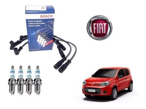 Kit Cabos E Velas Bosch Fiat Uno Evo Fire Vivace Parcelamento Sem