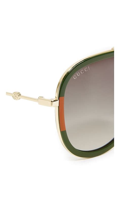 Gucci Pilot Urban Web Block Aviator Sunglasses Shopbop