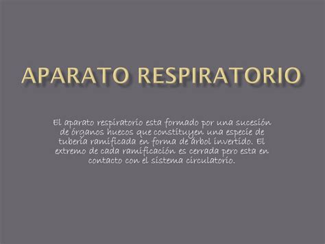 El aparato respiratorio esta formado por una sucesión de órganos huecos