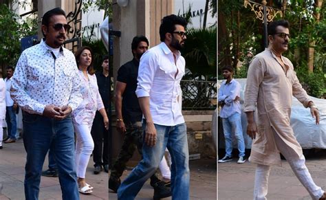 At Satish Kaushik S Prayer Meet Anupam Kher Javed Akhtar Vidya Balan