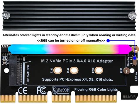 Getuscart Bejavr M Pcie Nvme Adapter Ssd Expansion Card With Rgb