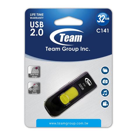 Team C141 32GB USB 2 0 Yellow USB Flash Drive Pro Logic Computers UK