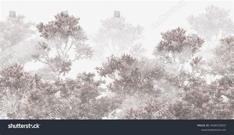 Tropical Forest Landscape Wallpaper Design Mural Stock Illustration ...