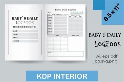 Babys Daily Logbook Kdp Interior Graphic By Nazmulhasan