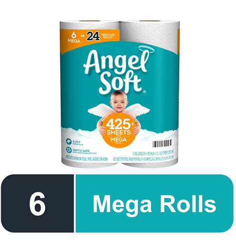 Angel Soft Toilet Paper 6 Mega Rolls