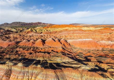 Aerial view of the Zhangye Danxia Geopark, China - Stock Image - F039/1480 - Science Photo Library