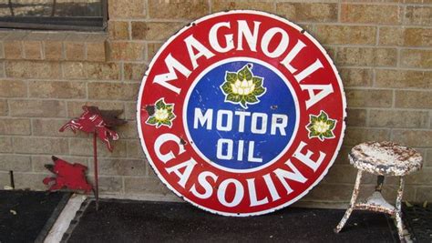 Magnolia Gasoline Sign Mobil Pegasus Es Collectors Weekly