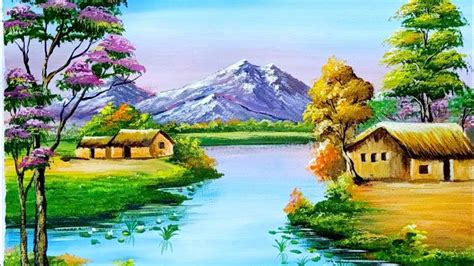 Acrylic Painting Indian Village Scenery Painting Scenery