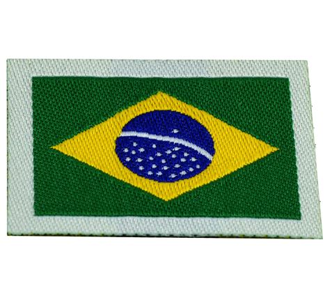 Patch Bordado Termocolante Bandeira Do Brasil X Mm Etiquetas