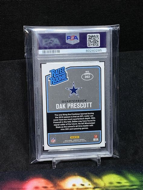 Panini Donruss Dak Prescott Rc Blue Rated Rookie Psa Gem