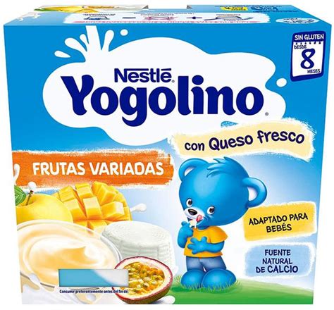 Nestlé Yogolino Pack de Yogures Frutas Variadas con Queso Fresco 4x100