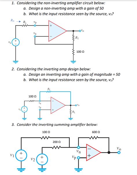 Solved 1 Considering The Non Inverting Amplifier Circuit