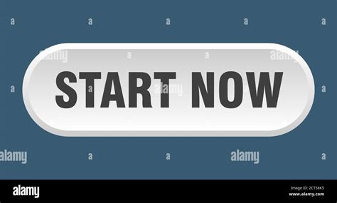 Start Now Button Rounded Sign Isolated On White Background Stock