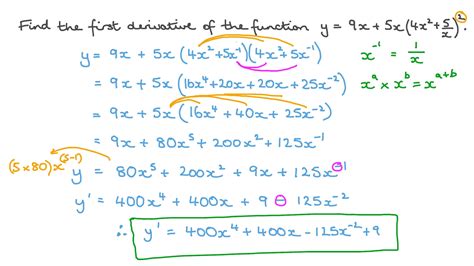 Question Video Finding The First Derivative Of A Function Involving Expanding A Square Bracket