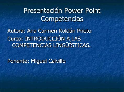 Power Point Competencia PPT