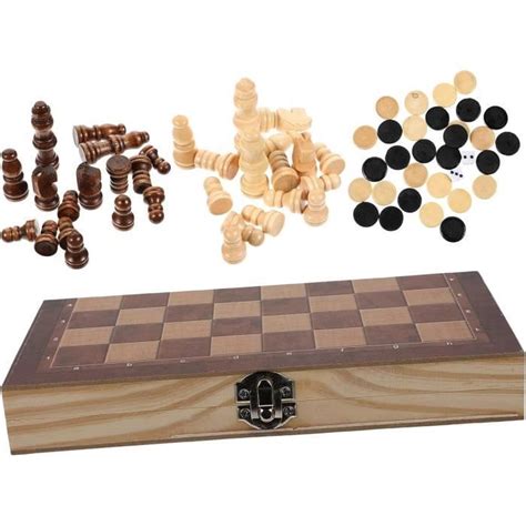 1 Jeu 3 1 Échecs Internationaux Échiquier En Bois Jouets Éducatifs Pour