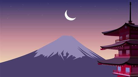 Mount Fuji Purple V2 Wallpaper