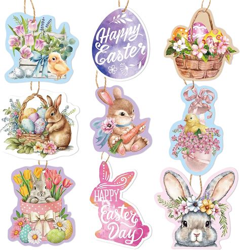 Amazon Jarthenaamcs Pcs Easter Paper Gift Tags Watercolor Bunny