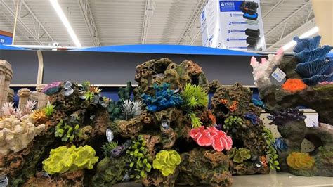 Petsmart Top Fin Aquatic Ornaments Stone Coral With Plastic Plants