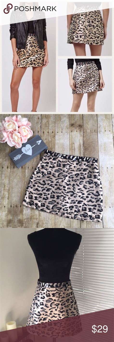 Topshop Gold Leopard Print Skirt Leopard Print Skirt Clothes Design Topshop Skirts