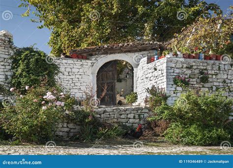 Street in Berat Old Town in Albania Stock Image - Image of town ...