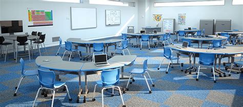 Classroom Desks / Interior School Desks Classroom Stock Photo Image By ...