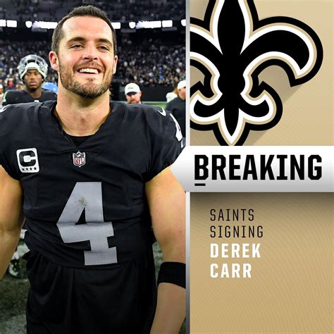 NFL on Twitter: "BREAKING: Saints signing QB Derek Carr to 4-year deal ...