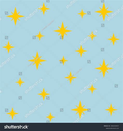 Bright Yellow Stars Glittering Blue Background Stock Vector Royalty