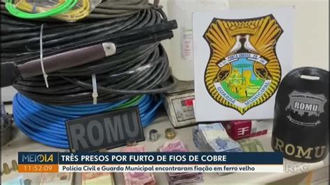 Três pessoas são presas em operação contra furtos de fios de cobre em