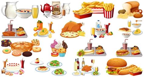 Foods Beverages Set Illustration Stock Vector Image By ©blueringmedia 564165214