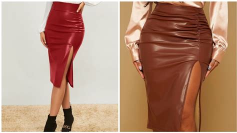 Pu Leather Skirts For Ladiesnew Design Leather Skirts Outfit Ideas For Girls 2024leather