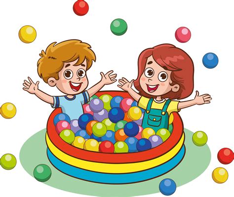 Illustration of Kids Playing with Colorful Balls on a White Background ...