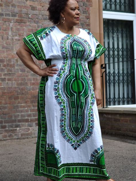 100 Cotton Dashiki Kaftan Maxi Dress In Multiple Colours