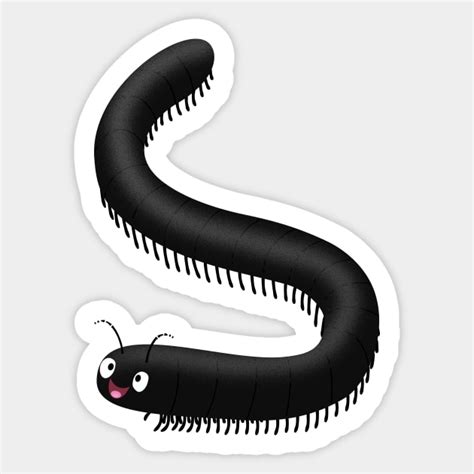 Cute Millipede Cartoon Illustration Millipede Sticker Teepublic